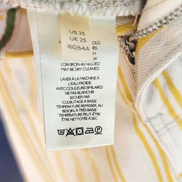 Anthro Pilcro High Rise Denim Slim Striped Cutoff Jean Shorts Small Size 25 - Picture 8 of 14